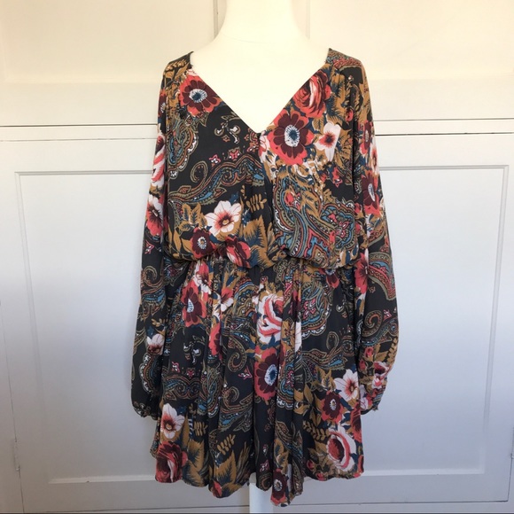 Free People Dresses & Skirts - FREE PEOPLE Floral Blouson Mini Dress XS